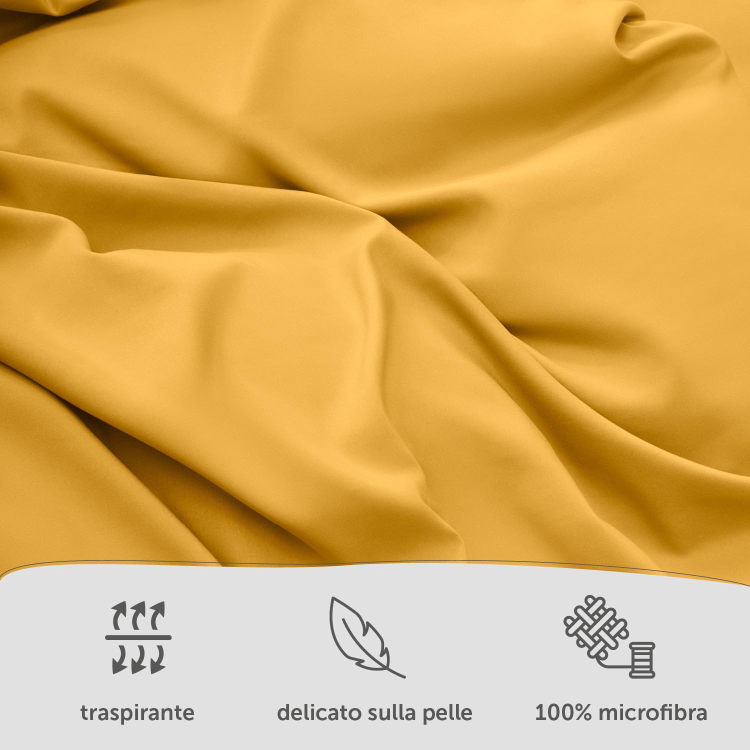 Blumtal Copripiumino Singolo 155x200 e Federa 50x80 - Set di Lenzuola in microfibra extra morbida certificata Oeko-Tex, Set Copripiumino Singolo con 1 Federa - 2 pezzi - Giallo