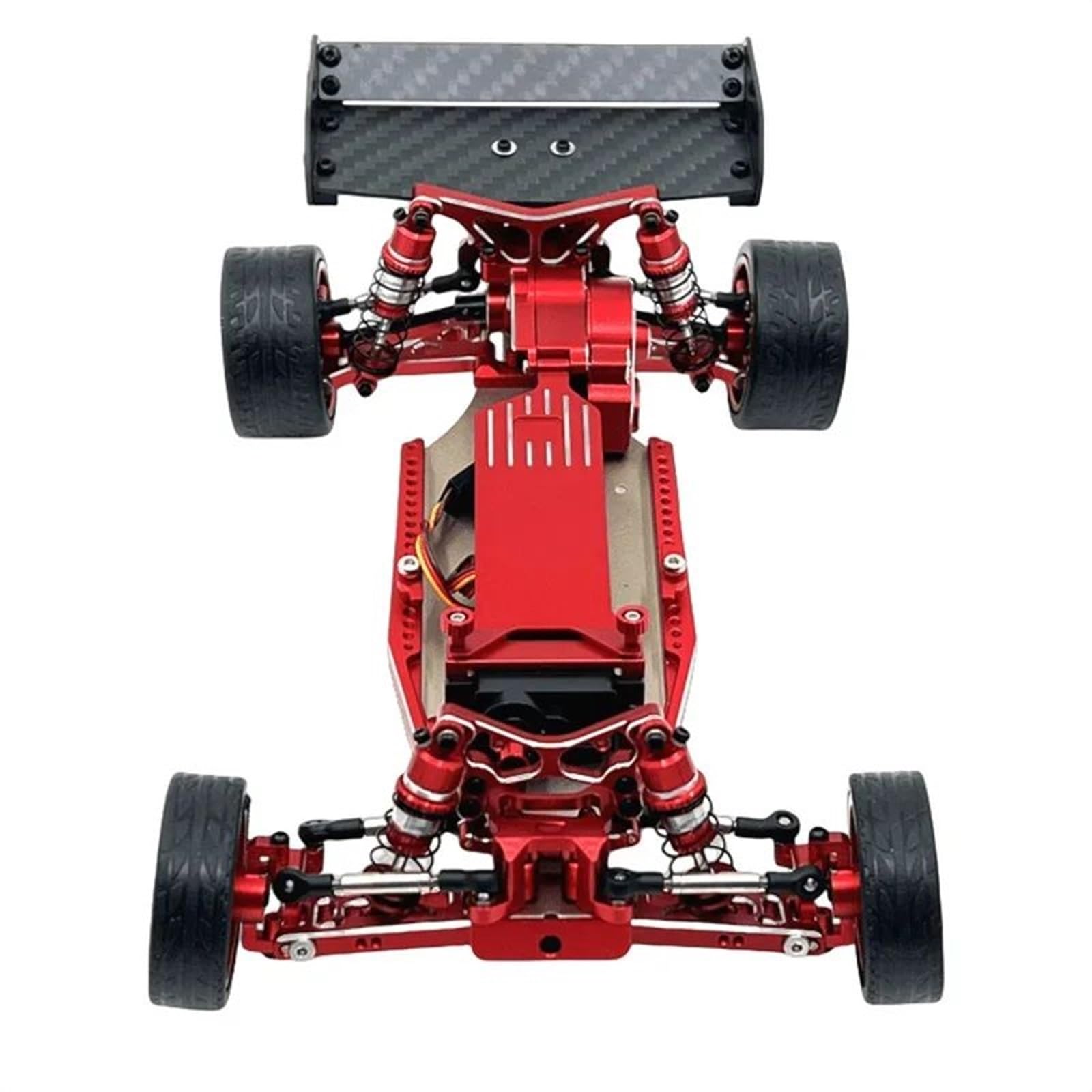 para WLtoys 244016 para LOSI para Micro-B 1/24 RC Coche Control Remoto 6061 Aluminio Fibra Carbono ala Trasera Carframe Piezas Mejora RC Orugas Maquetas
