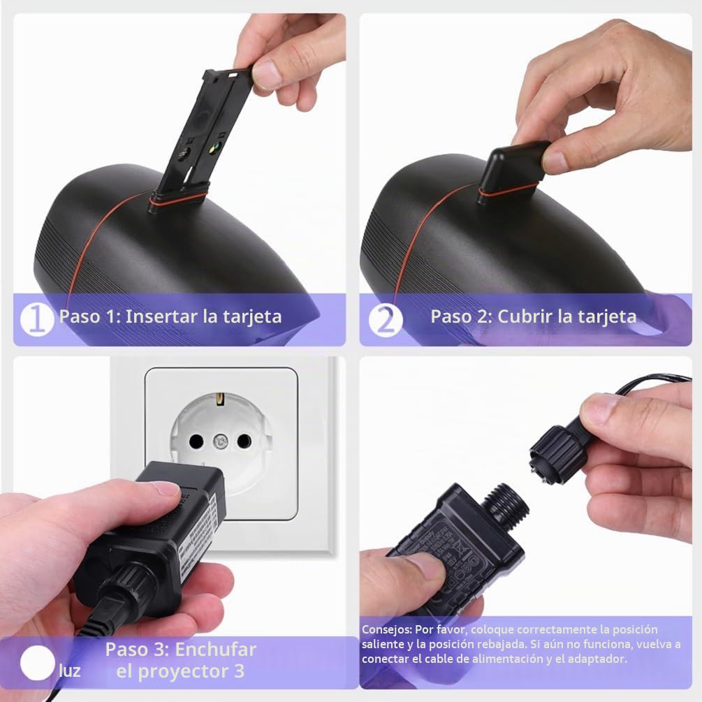 OUSFOT Luces de Proyector, Luces Navidad Impermeable Exterior con 16 Diapositivas de Patrón para Fiesta, Navidad, Festivos