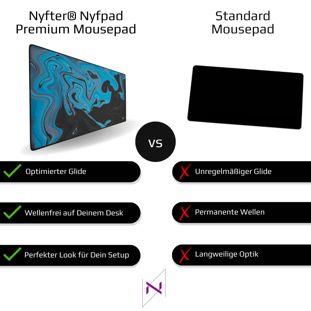 Nyfter - Alfombrilla de ratón para juegos líquida XXXL 1200 x 600 x 3 mm 3XL alfombrilla de ratón para gaming premium, tamaño grande, impermeable, para jugadores profesionales