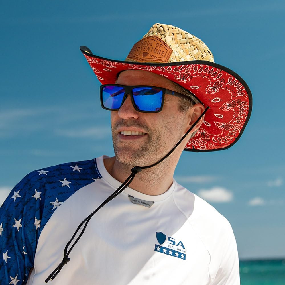 S A New Handwoven Premium Straw Cowboy Hat for UV Sun Protection | Adjustable Drawstring, Universal Size | by Co. - Image 7