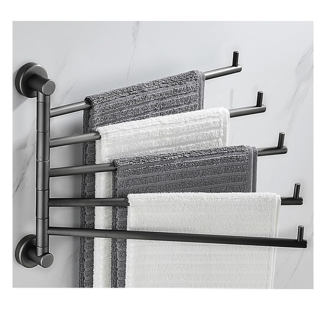 Porte-serviette salle de bain pliable alu support serviette pivotant mural LWX