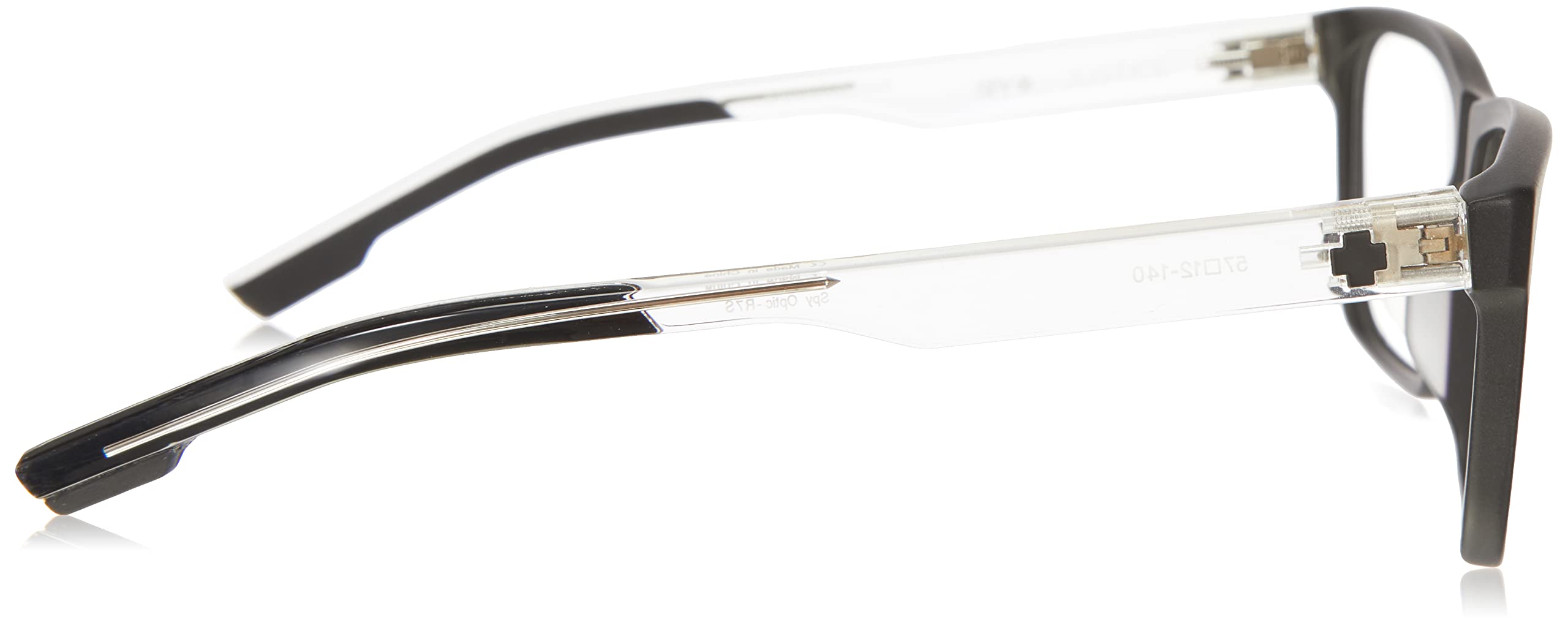 Spy Justice 57 Lunettes Matte Black Gloss Crystal, Unisexe Adulte