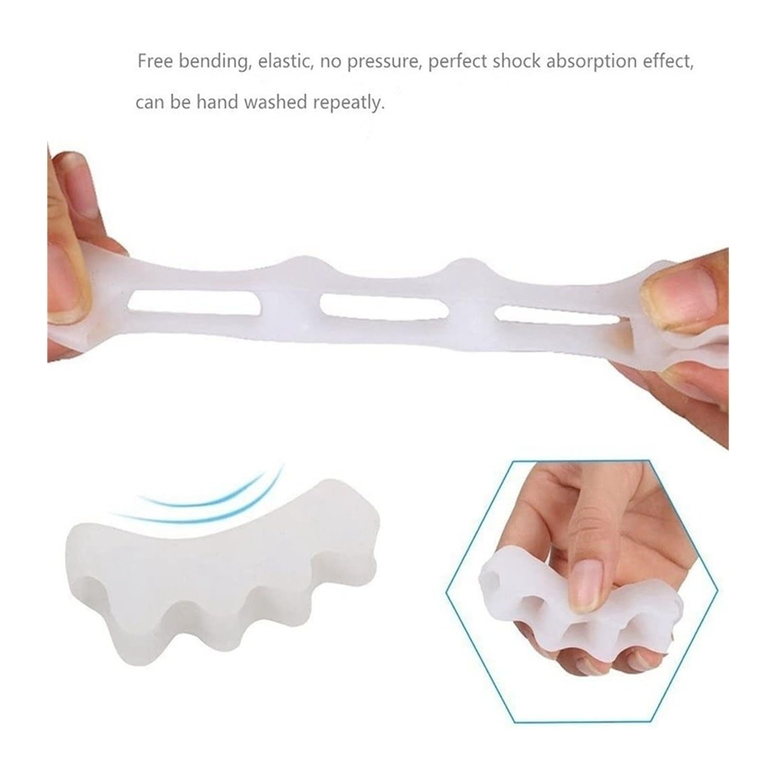 Silicone Toe Separator Hammer Bunion Gel Cushion 1 Pair Protective Pad Foot Care Tool(Skin)
