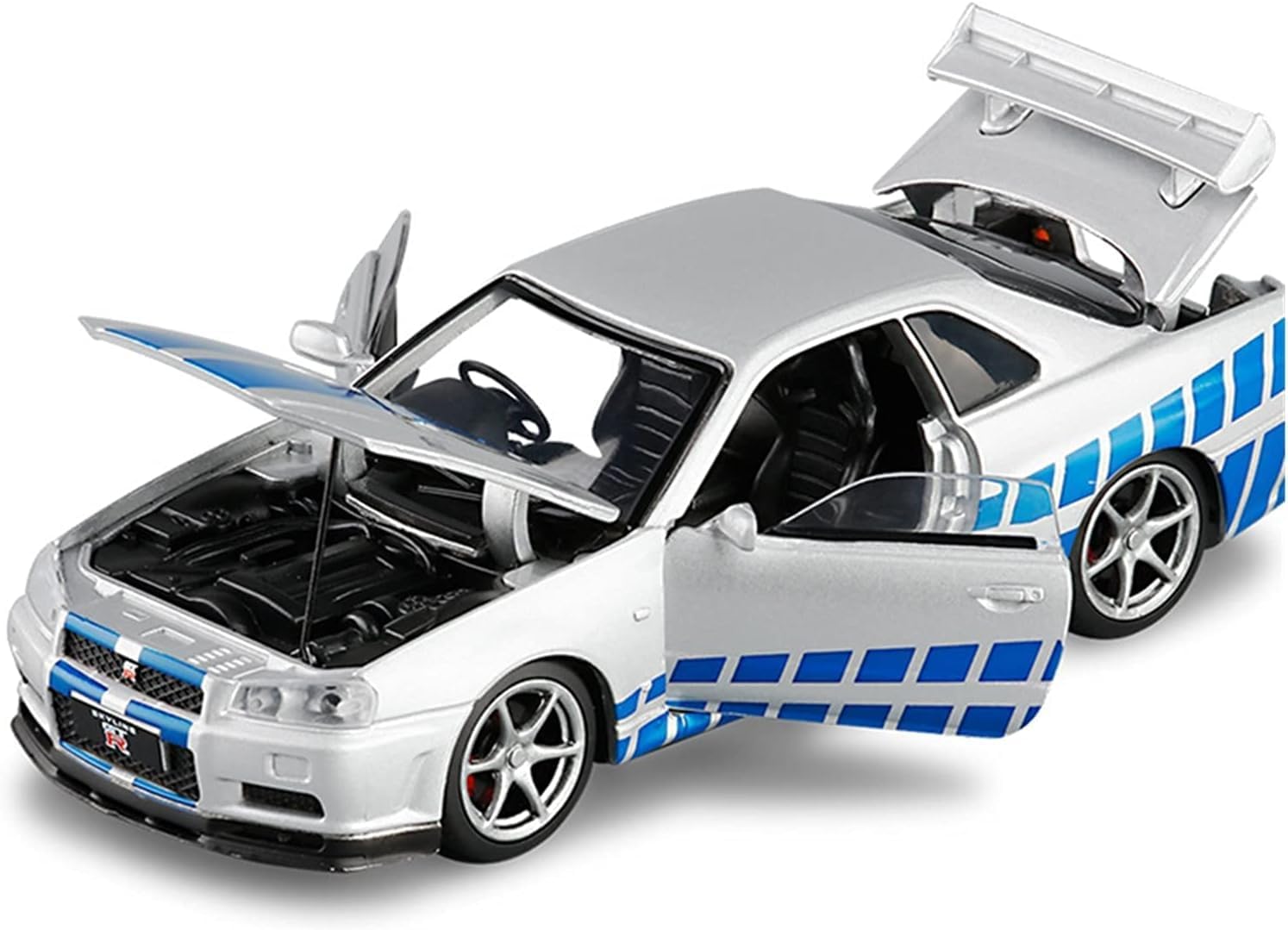 Triyugo 1:24 Nissan Skyline GTR R34 Alloy Metal Diecast Sport Racing Car Simulation Model Sound & Light with Openable Doors Pull Back Mini Car Children Toy Gift for Kids (B0DH2LPL6W) Amazon Price History, Amazon Price Tracker