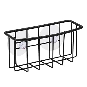 Oggi Metal Suction Caddy- Brush Bar Soap or Sponge Holder for Washing Dishes Bathroom or Shower 6 x