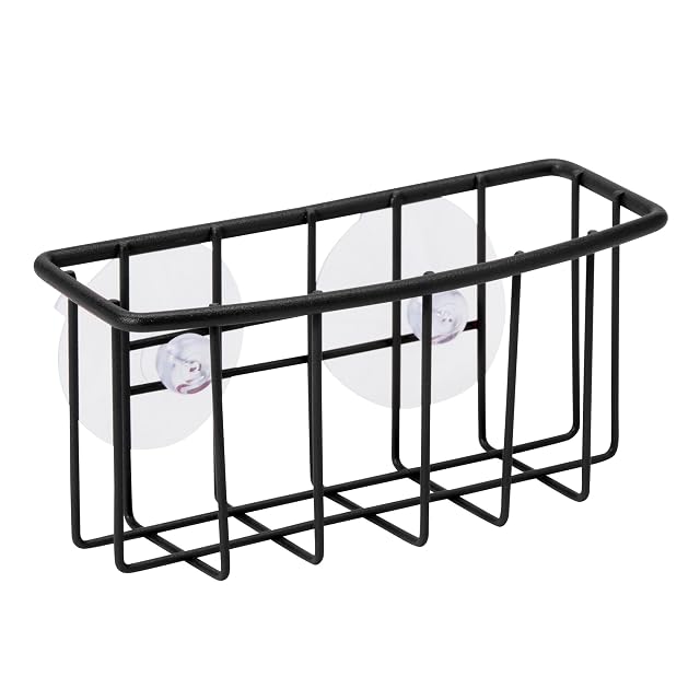 Oggi Metal Suction Caddy- Brush Bar Soap or Sponge Holder for Washing Dishes Bathroom or Shower 6 x