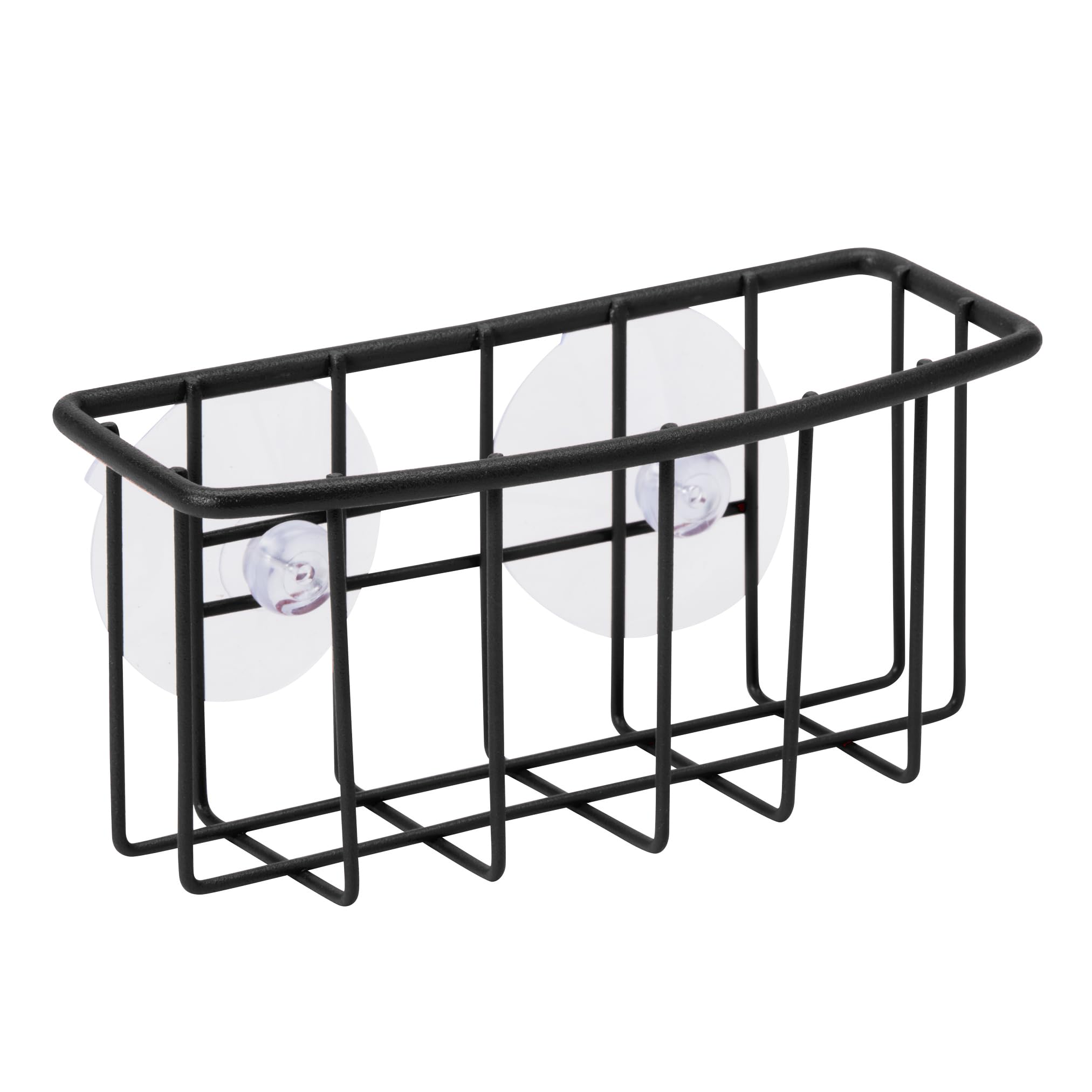 Oggi Metal Suction Caddy- Brush Bar Soap or Sponge Holder for Washing Dishes Bathroom or Shower 6 x
