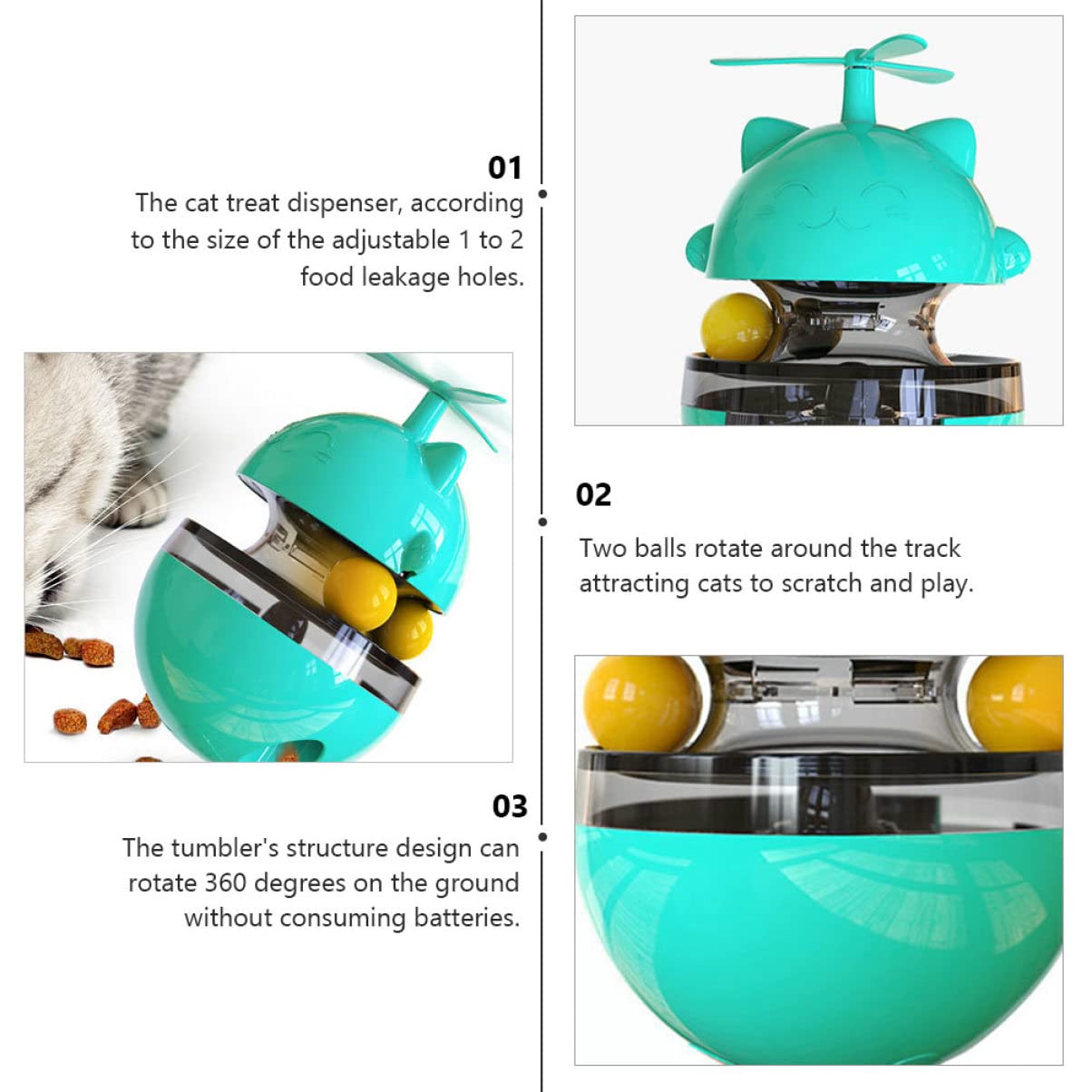 Happyyami 1stück Katzen Spielzeug Tumbler Futterspender Für Katzen Leichtgewichtige rutschfeste Design Mit Lebensmittelbehälter Interaktives Spielzeug Für Drinnen Und Draußen Geeignet