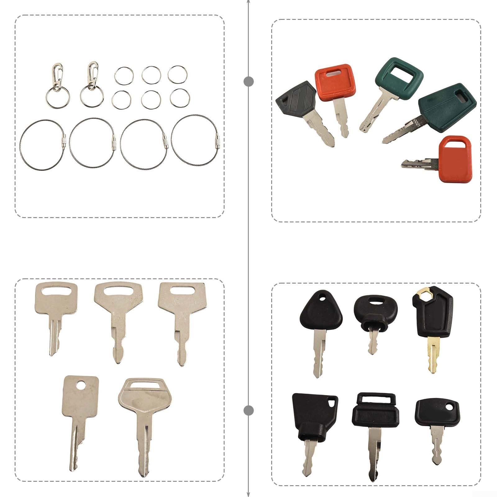 Lecreatekit Set di chiavi di accensione per attrezzature pesanti, 36 pezzi, per escavatori, carrelli elevatori e macchine edili