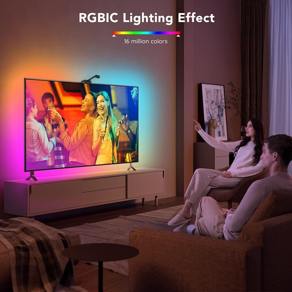 DONGXIAO Luce a LED for TV, luci TV Retroilluminazione TV a LED, TV LED,Schermo TV con Impugnatura for Fotocamera Striscia di Luce Ambientale LED Intelligente sincronizzata(TV72~85in)
