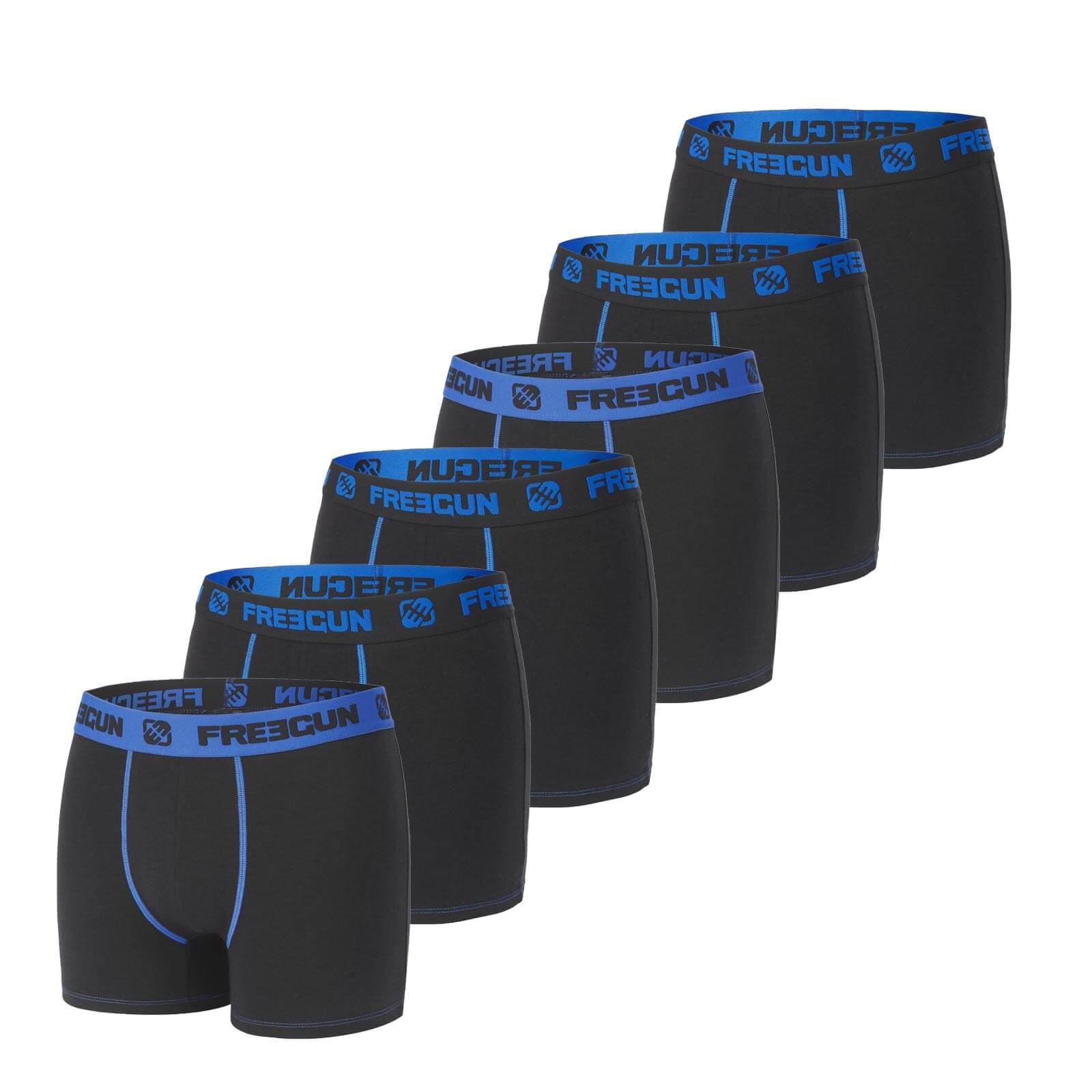 FREEGUN Lot de 6 Boxers Homme Coton Uni