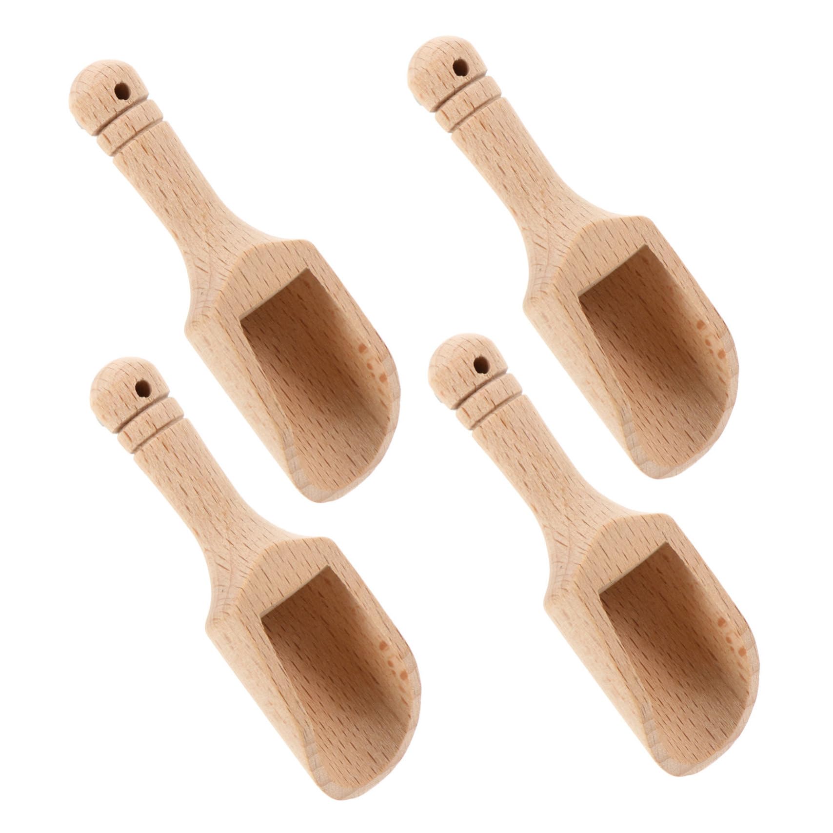 ABOOFAN 4Pcs Wooden Tea Shovel Heat Resistant Scoops for Salt and Flour Ergonomic Design for Easy Handling and Cleaning for Daily Use