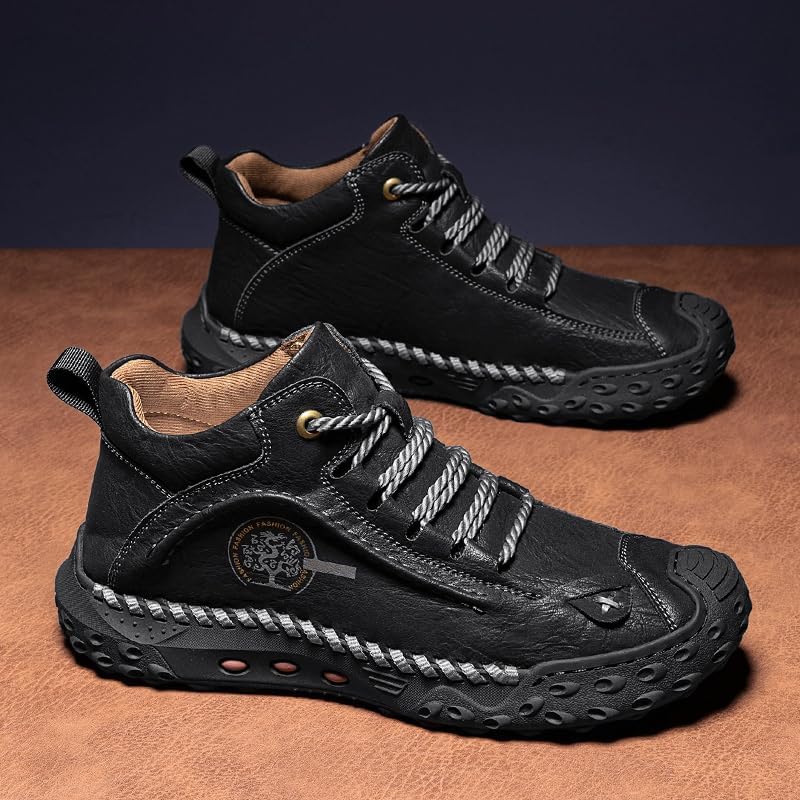 LZDZN Mens Boots For Men Chelsea Shoes Leather High Top Casual Men's Size Man Shoe Fashion Sneakers - Image 4