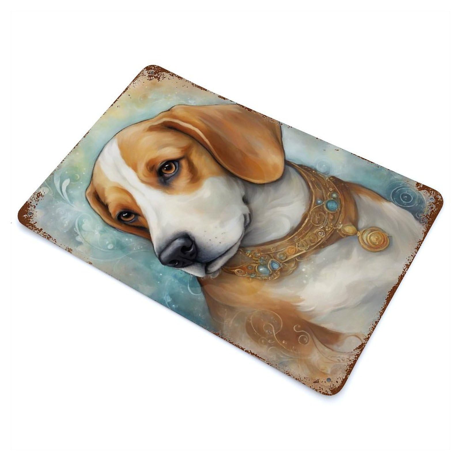 Distressed Metal Wall Sign Dog000107 11.8"x7.9", Decorative Metal Wall Art for Farmhouse, Kitchen And Entryway Decor