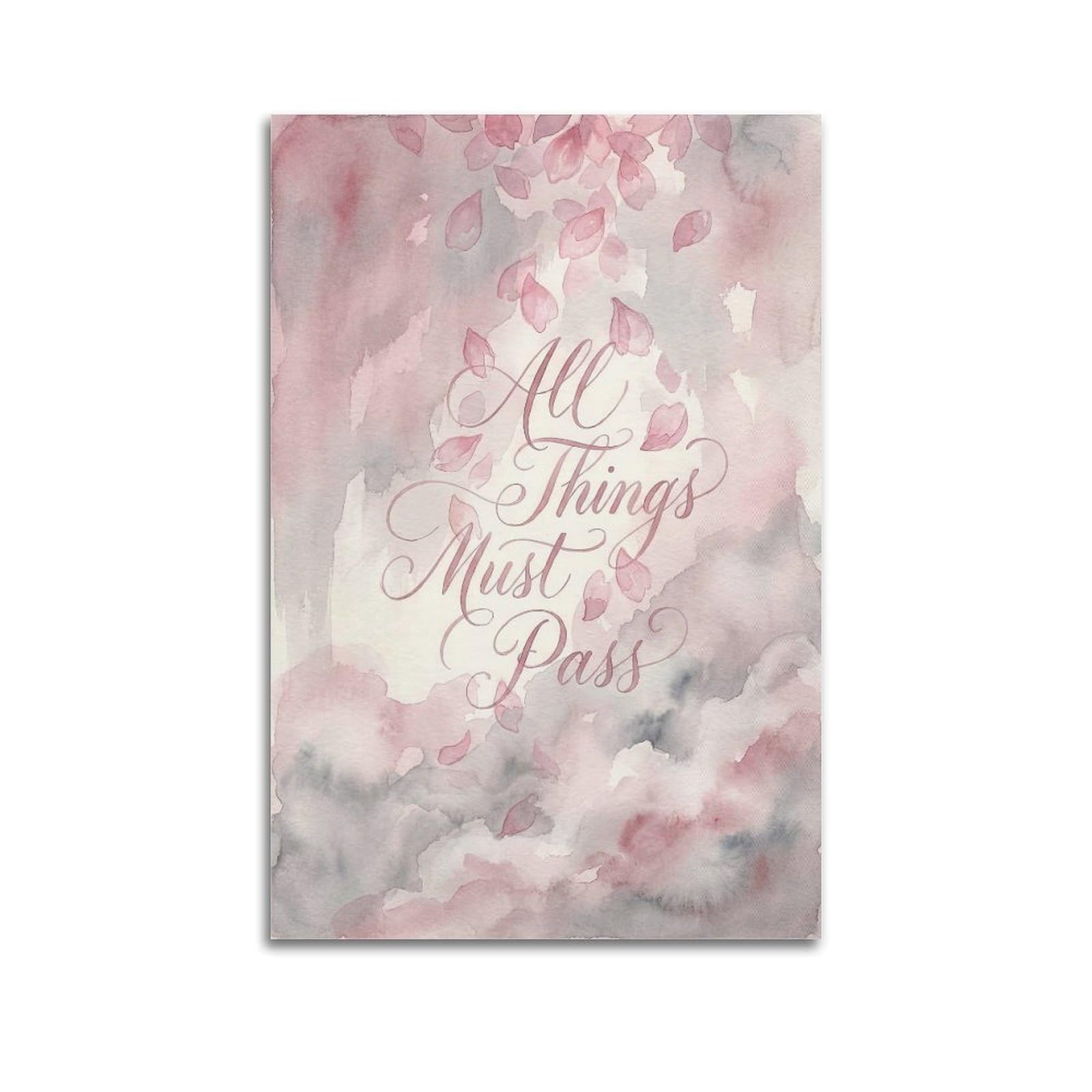 OKNGB Buddhist Impermanence Poster Falling Petals Transience Wisdom Decorative Painting Canvas Art Picture 12x18inch(30x45cm)