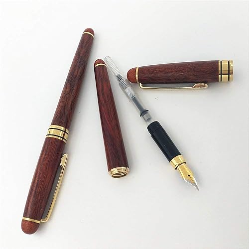 Miniatura 2 de Pluma estilográfica de palisandro rojo estilo vintage 0.028 in punta (SLZRTY01)