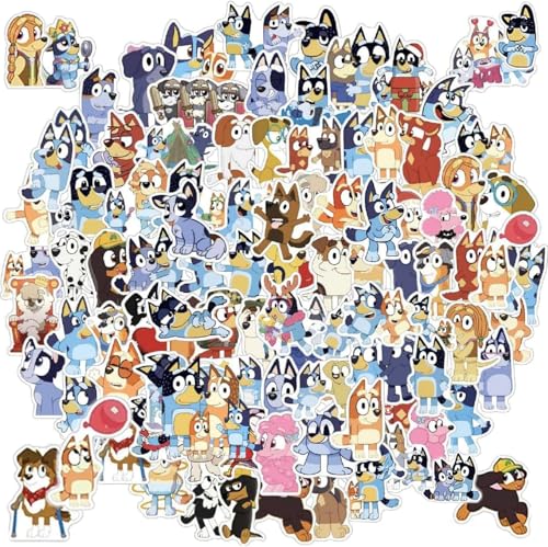 100 Cartoon Stickers Colorful Aesthetic VSCO Vinyl/PVC Waterproof Decals for Water Bottle Phone Case Laptop Skateboard Gift for Teens Boys and Girls (Blue 100)