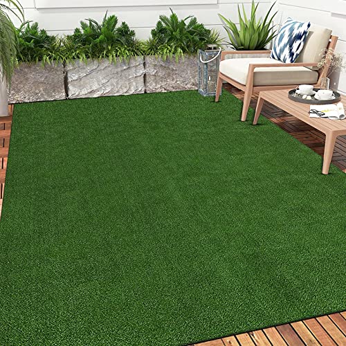 Bsmathom Artificial Grass Rug Indoor Outdoor Rug, Synthetic Artificial Grass Turf 5Ftx8Ft, Dog Grass Mat With Drainage Holes Fake Grass Rug For Balcony Decoration Garden Lawn Landscape,5X8Ft #TOP22