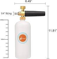 Vista 4 de Foseal Cañón de espuma de nieve ajustable con perilla de latón resistente, lanzador de espuma de liberación rápida para pistola de lavado a presión