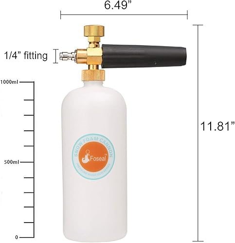 Miniatura 4 de Foseal Cañón de espuma de nieve ajustable con perilla de latón resistente, pistola de espuma de liberación rápida de 14 pulgadas para pistola de