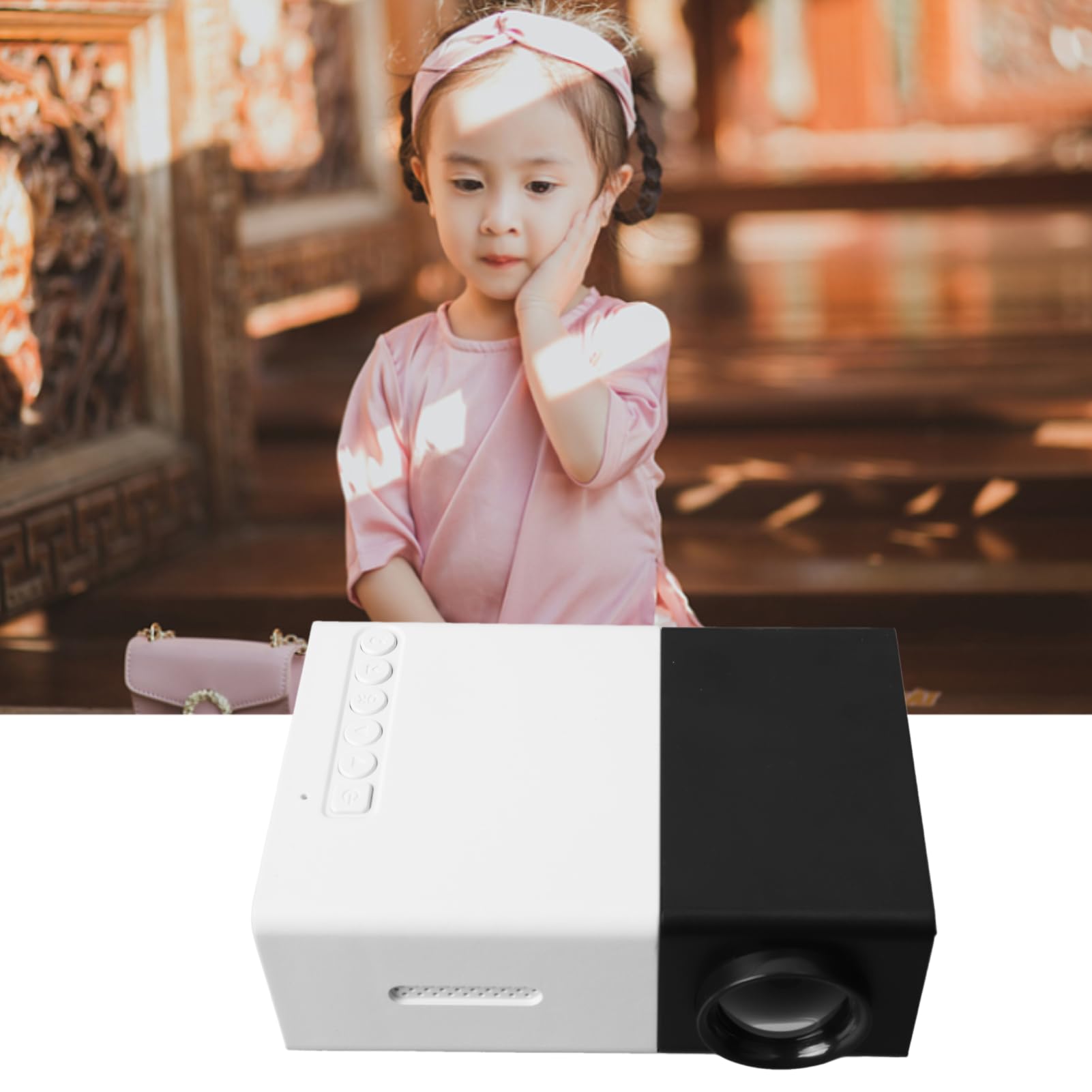 Mini proiettore portatile, aggiornamento 2023 1080P supportato proiettore per film all'aperto LED Pico video proiettore per home theater, regali di compleanno di Natale per bambini