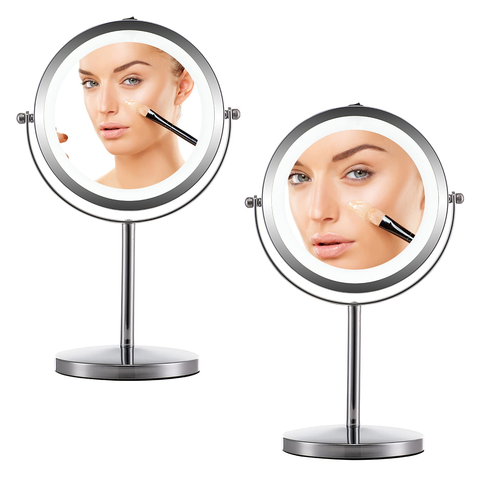 Buy nissiya 7" Lighted Makeup Mirror , LED 1X/10X Double Sided 360