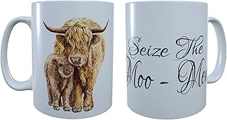Highland Cow Ceramic Mug, Baby Highland Cow & Mum Mug, Highland Cow Latte Mug, Highland Cow Coffee Mug, Highland Cow Tea Mug, Highland Cow