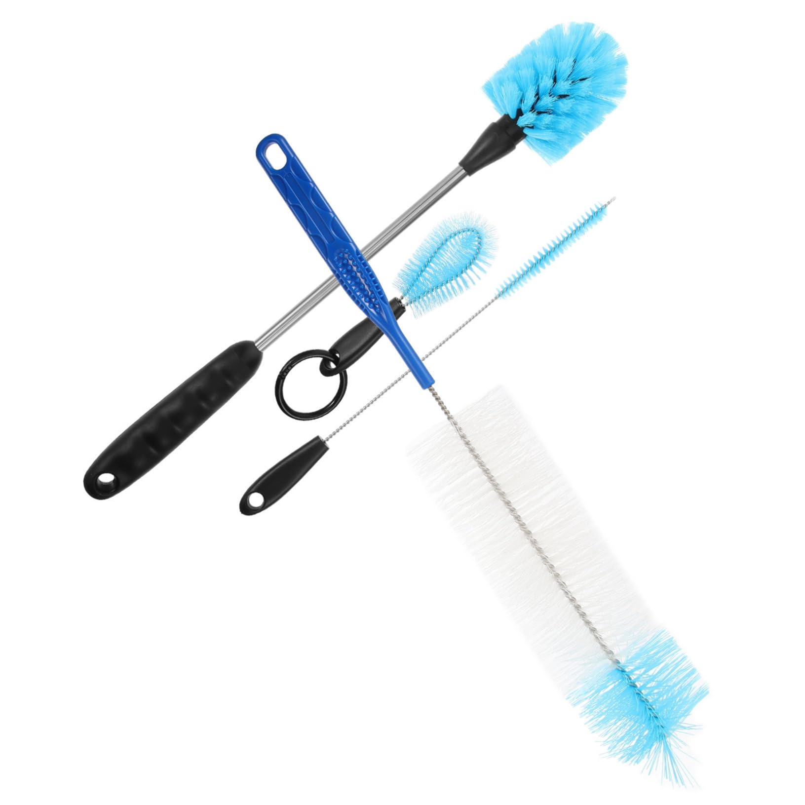 Brosse de nettoyage bouteille et gourde : set manche long avec brosses tasses et pailles