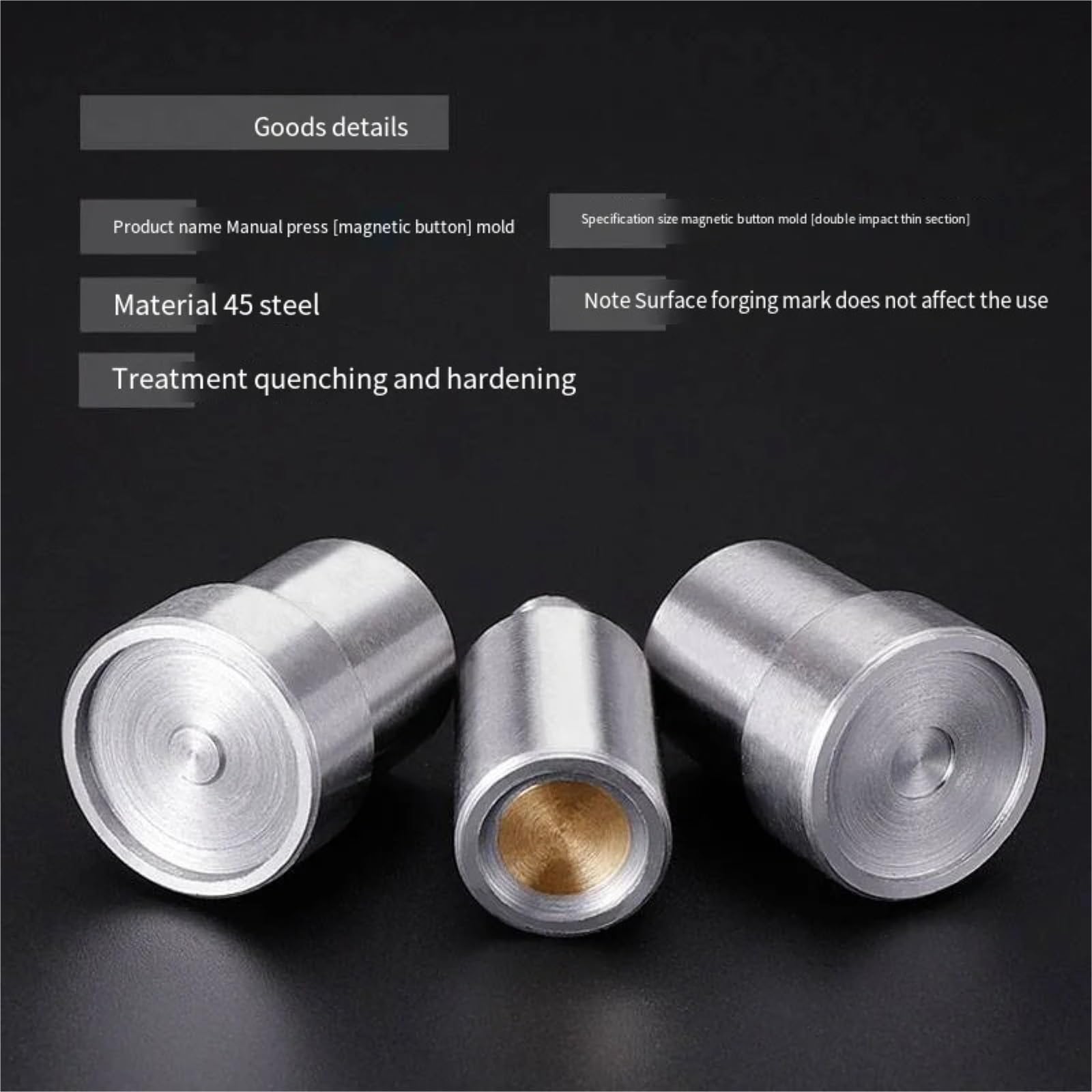 Snap Fasteners Botón Die Troquel de remache for molde botón magnético | Prensa manual Accesorios a presión de metal Herramientas Sujetador de ropa(Large button 18mm)