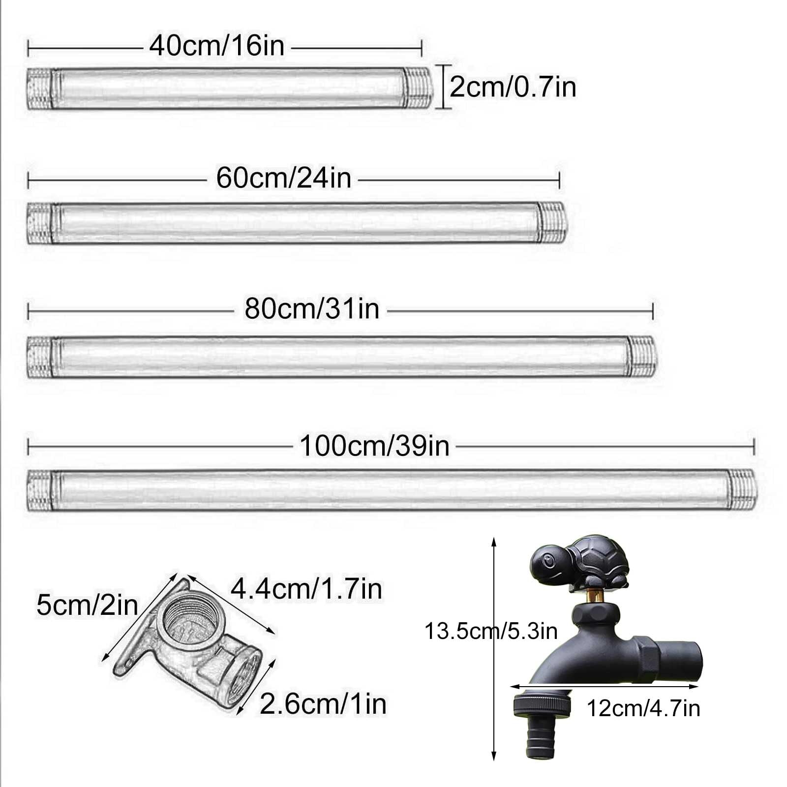 Columna de Agua Jardín Grifo Exterior Anticongelante Independiente de Latón para Riego/Irrigación/Lavado (Negro 40 cm/16 Pulgadas)