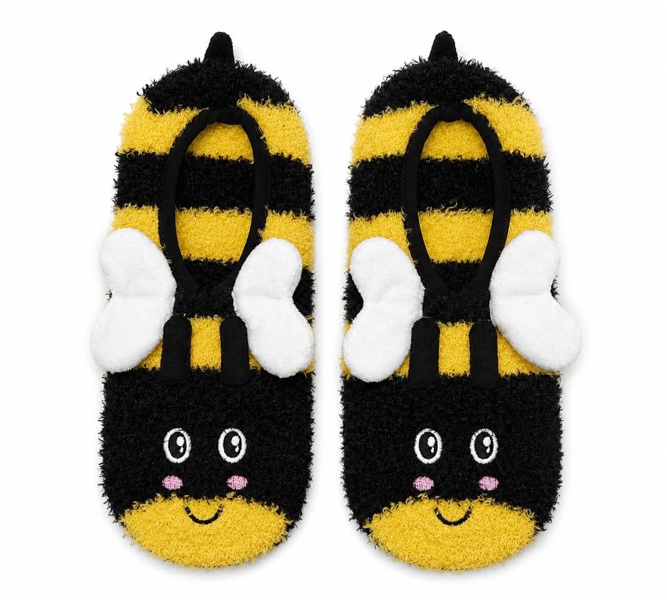 Image of ooohyeah Women's Animal Mary Janes Sock Slippers, Funny Cute Travel Trip Socks, One Size