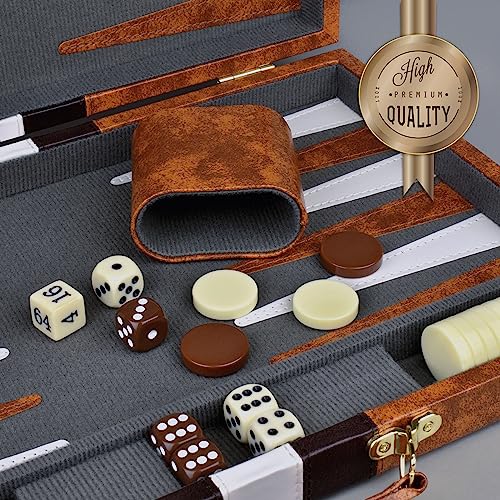 Queensell QS-BCKGMN Backgammon Sets For Adults Leather thumb #8