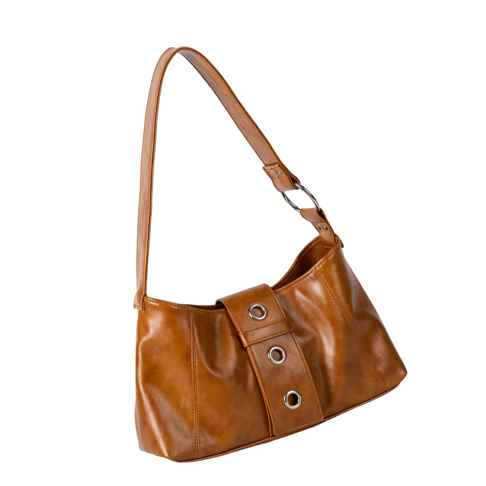 Sac à main rétro polyuréthane imperméable de bureau marron - 8