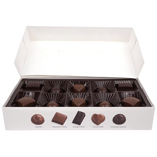 Miniatura 3 de Elmer Chocolate Caja de chocolates premium, 20 piezas, surtido de leche y chocolates oscuros, 8 onzas