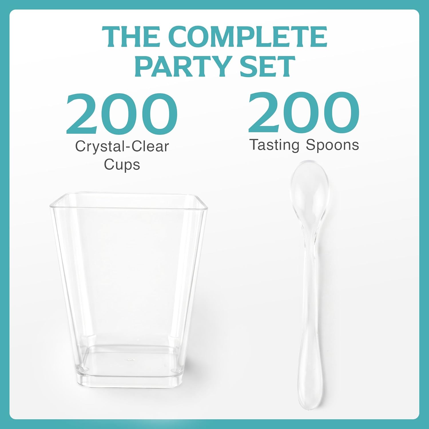 200 Pack 5 oz Plastic Dessert Cups with Spoons, Banana Pudding Cups with Spoons Mini Dessert Shooters for Party Individual Yogurt Parfait Jello Fruit Trifle