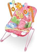 Cadeira de Descanso Bebê Balanço Musical Vibratória com Cinto de Segurança (Rosa)