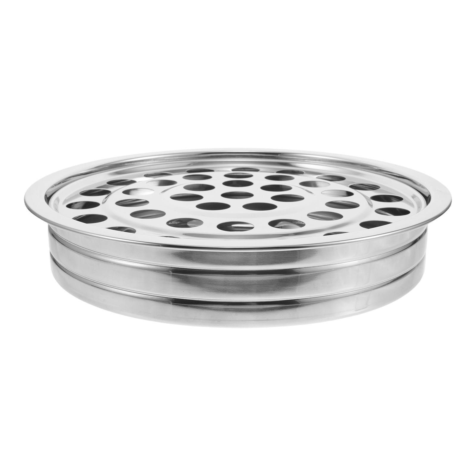 VOSAREA Vassoio Comunione Impilabile in Acciaio Inox 40 Fori Argento