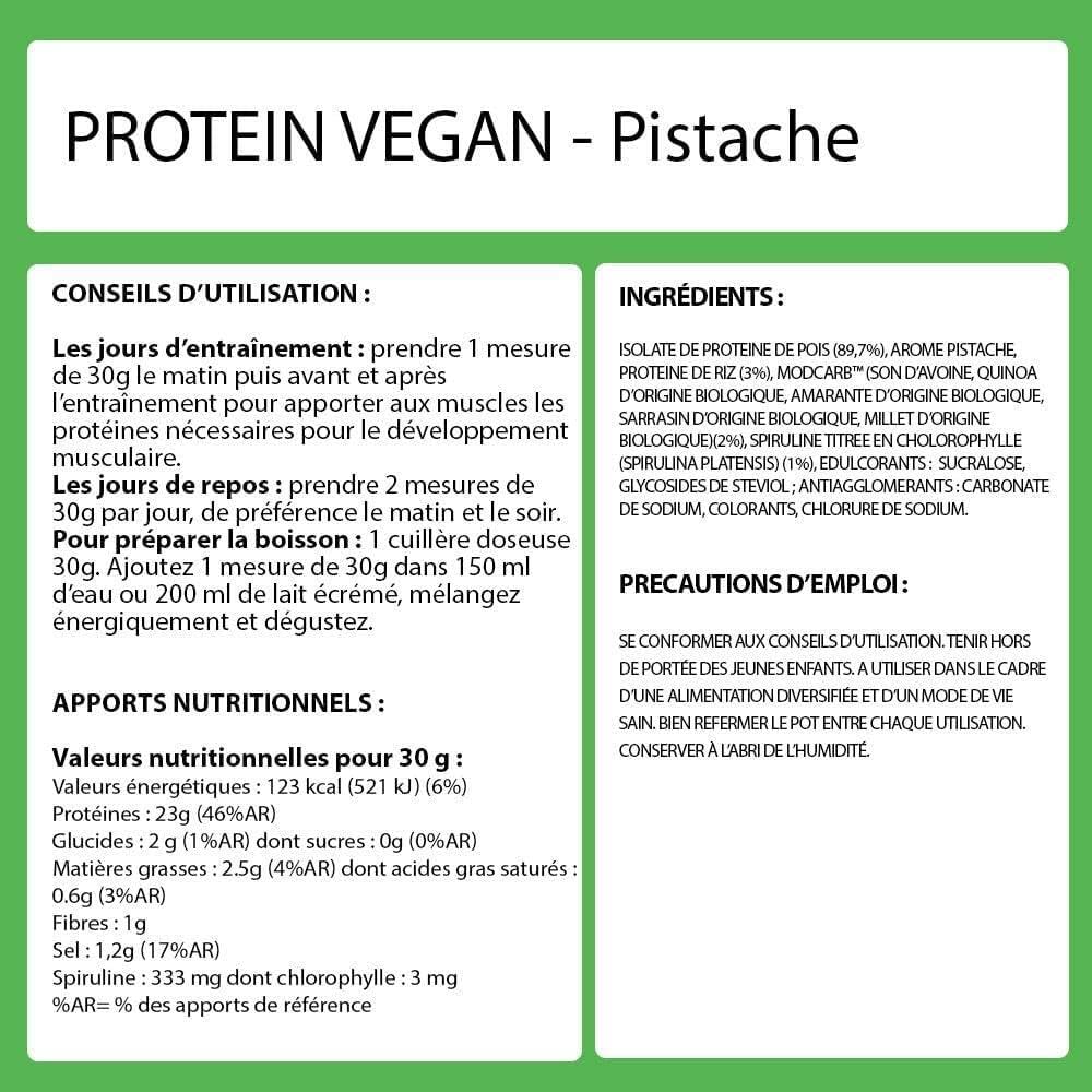 PROTEINES VEGAN TRI-SOURCE - Protéines Végétales Vegan Savoureuses Pour le Développement Musculaire - Riz Spiruline Pois - Assimilable Rapidement - 1,5kg - Saveur Pistache - Eric Favre