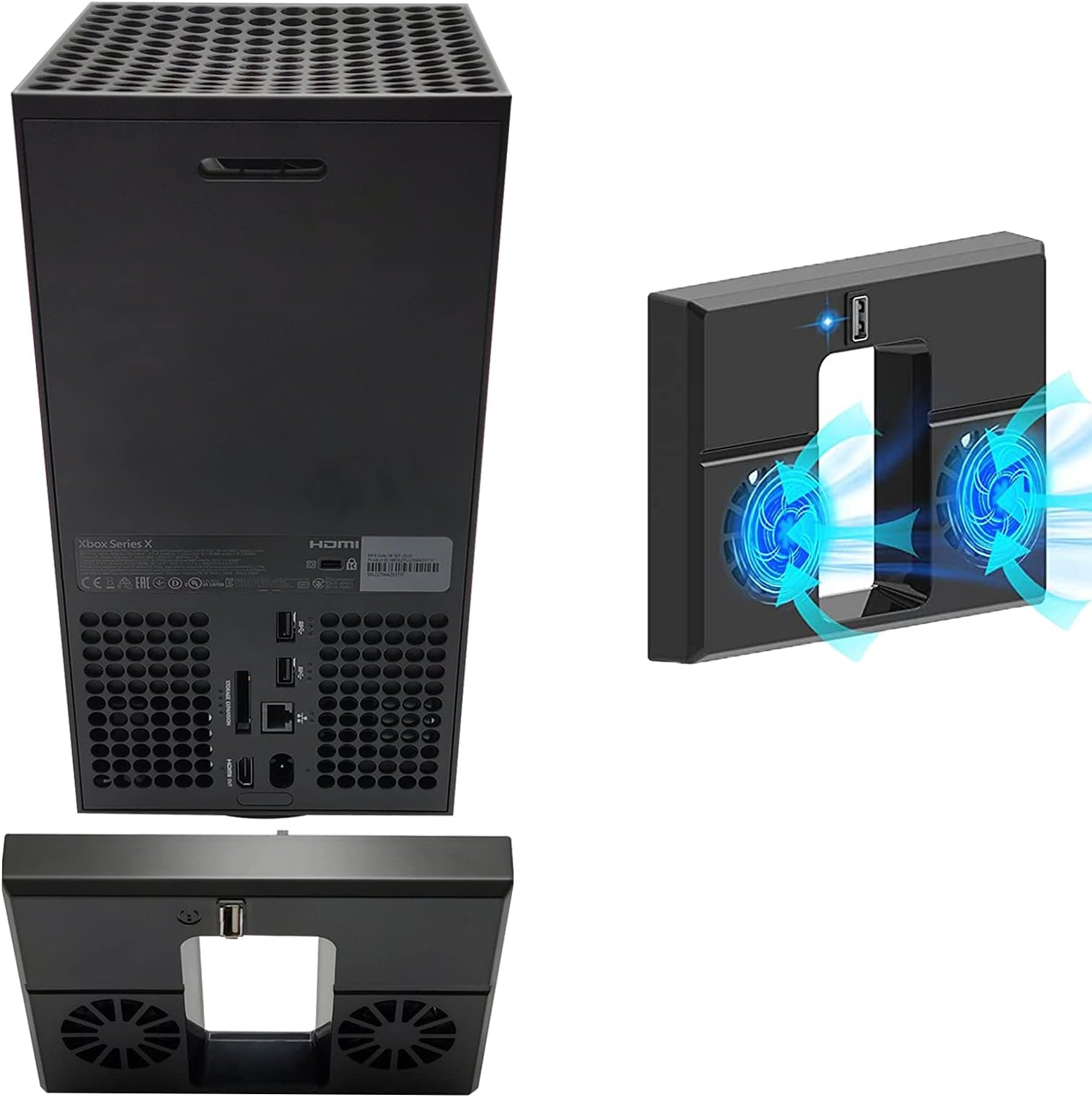 U/D Console Cooling Fan Compatible for Xbox Series X USB External Cooler Turbo Temperature Control Fan Console Cooling System for Xbox Series X