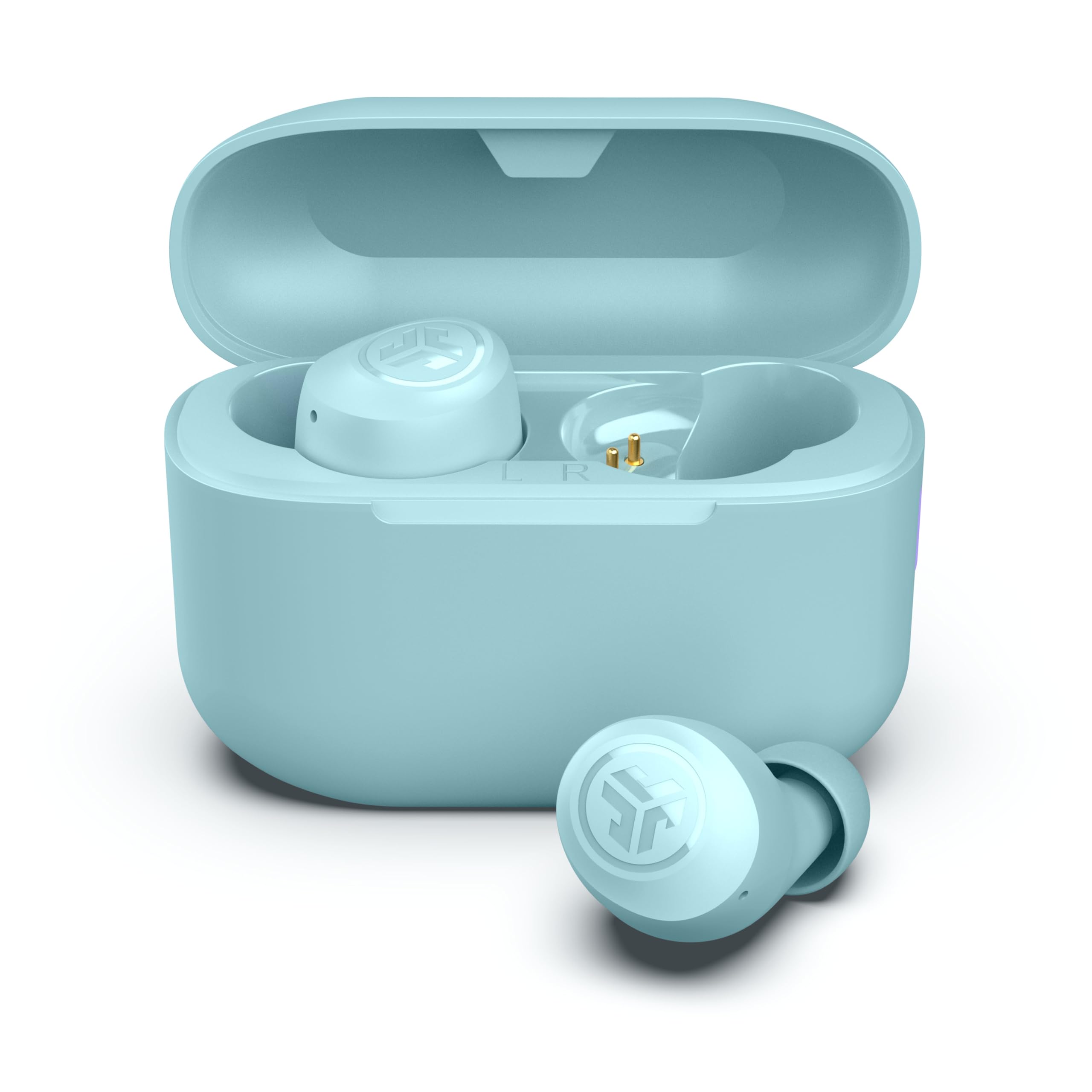 JLab Go Air Pop True Wireless Bluetooth Earbuds & Charging Case - Light Blue, Dual Connect, IPX4 Sweat Resistance, Bluetooth 5 Connection, 3 EQ Sound Settings Signature, Balanced, Bass Boost