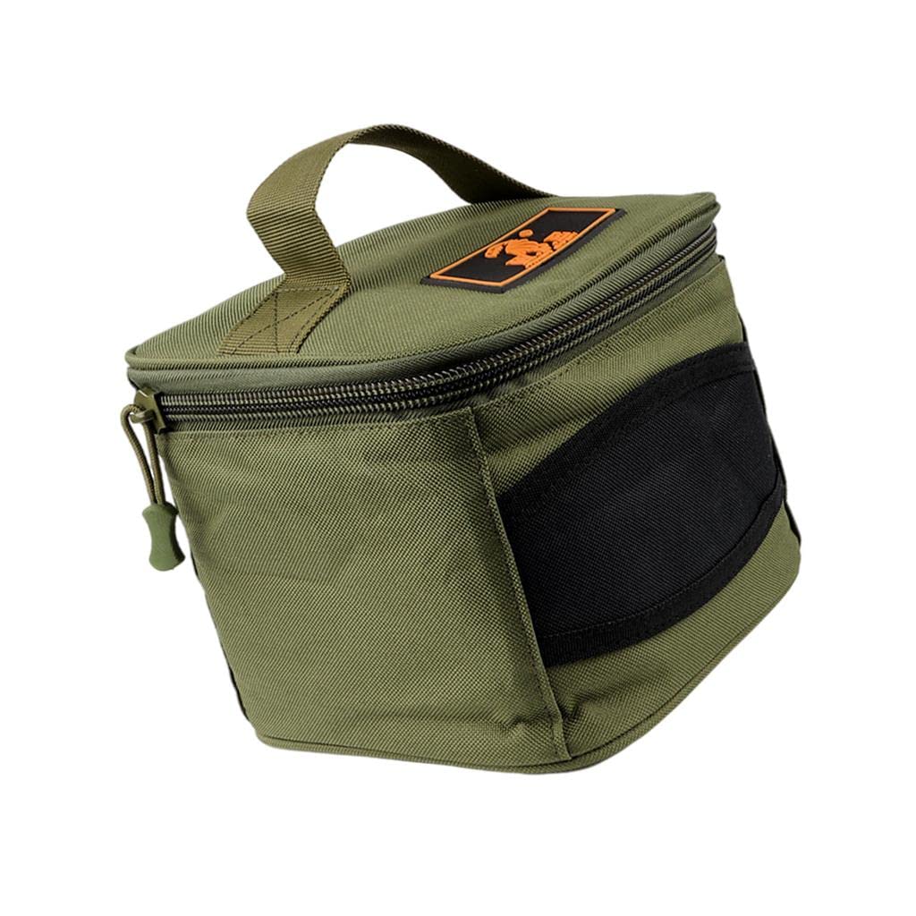 Bolsa de almacenamiento duradera para carrete de pesca de carpa, gancho de pesca, bolsa de aparejos, Juego de 5 (verde), 18x20x15cm, como se muestra en la