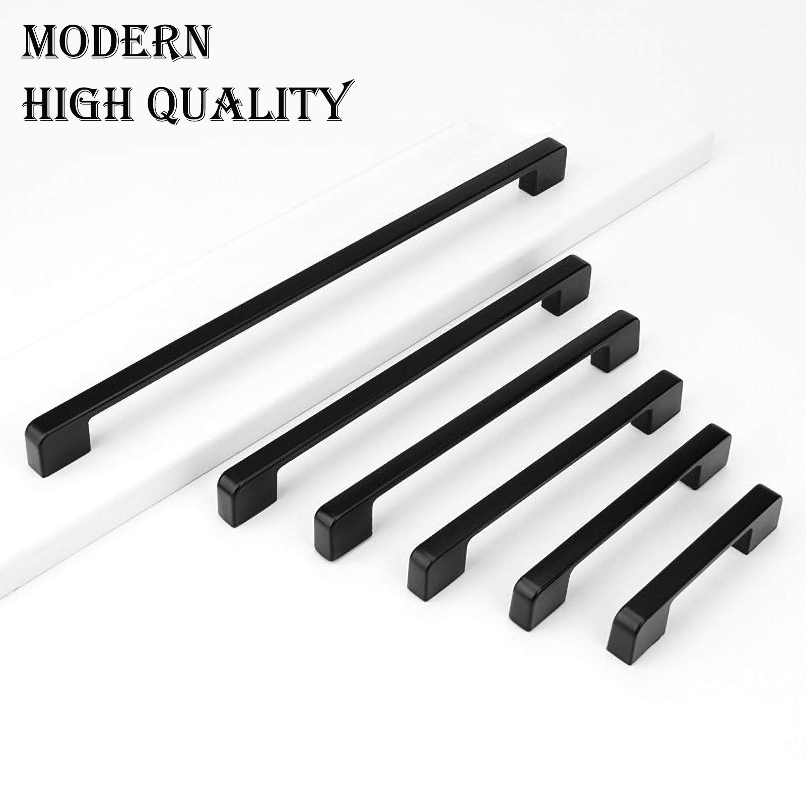 Maniglie per mobili Maniglie da Cucina Maniglie per mobili Maniglie Moderne in Nero Opaco Cassetti in Lega di Alluminio Distanza tra i Fori degli armadietti (20,160 mm)