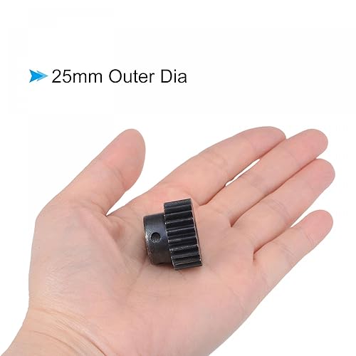 Miniatura 4 de uxcell Engranaje de piñón 1Mod 23T de 0.315 in de diámetro de acero endurecido para motor con paso para transmisión de engranajes de coche RC