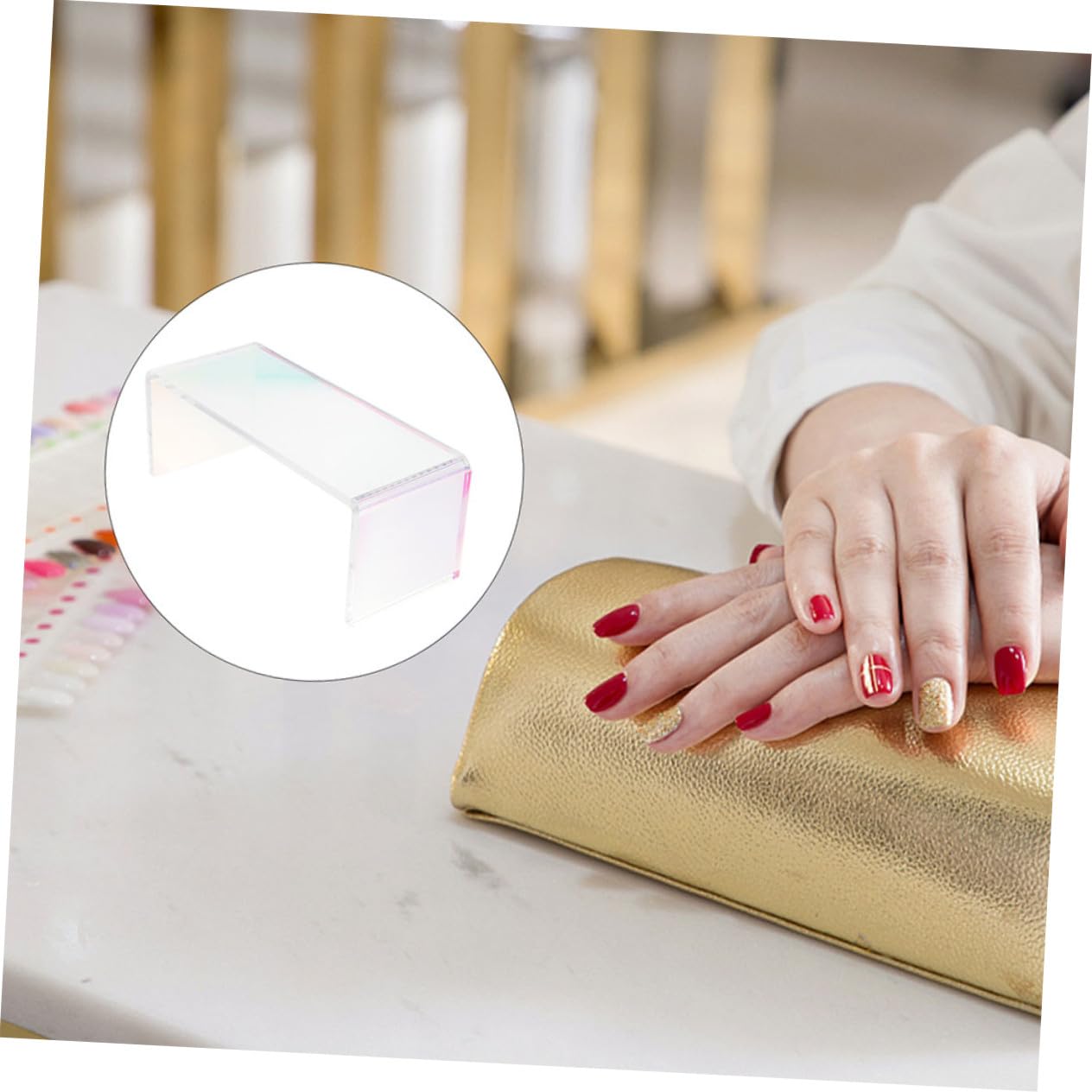 Poggiamani per Manicure in Acrilico, Cuscino per Nail Art | Supporto per Polso Durante Lavoro, Uso in Salone, Struttura Salvaspazio
