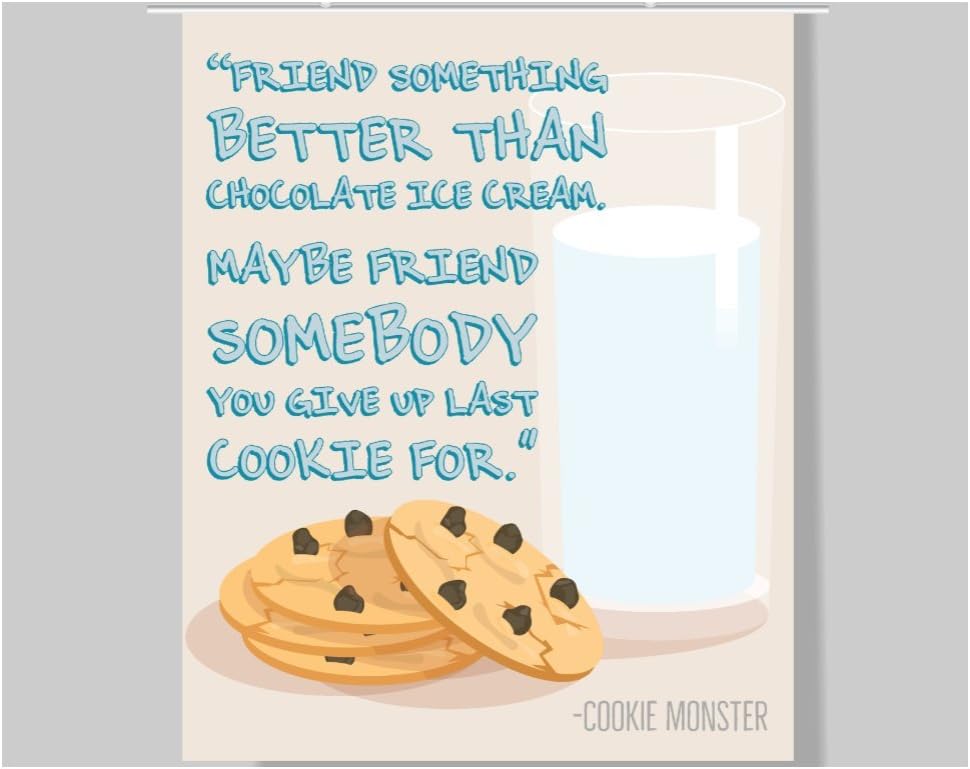Cookie Monster Quote Poster - 16 x 20 – Motivational – Inspirational – Growth Mindset – Classroom Decor - Sesame Street - Kid's Room - Nursery Wall Art