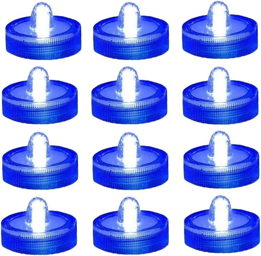 Blue LED Floral Tea Light Submersible Lights for Party Wedding