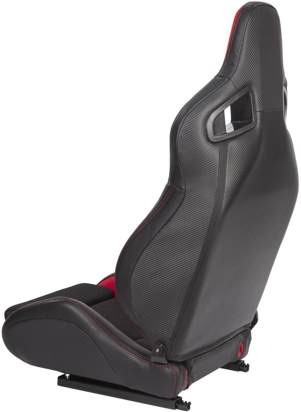 2 Universal Adjust Red Breathable Vinyl Black Mesh with Slider, Car Racing Seats