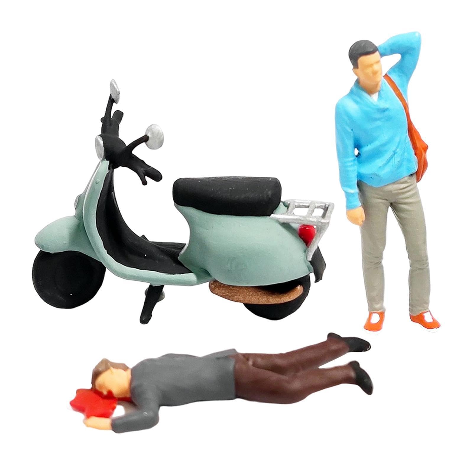 MUXZSIZ Model Car Kits Kit Paint People Figures Resin Model Doll Diorama Scenario Building Kits Collecting Figures Diorama Is Resin Traffic Accident Scene, accident blue