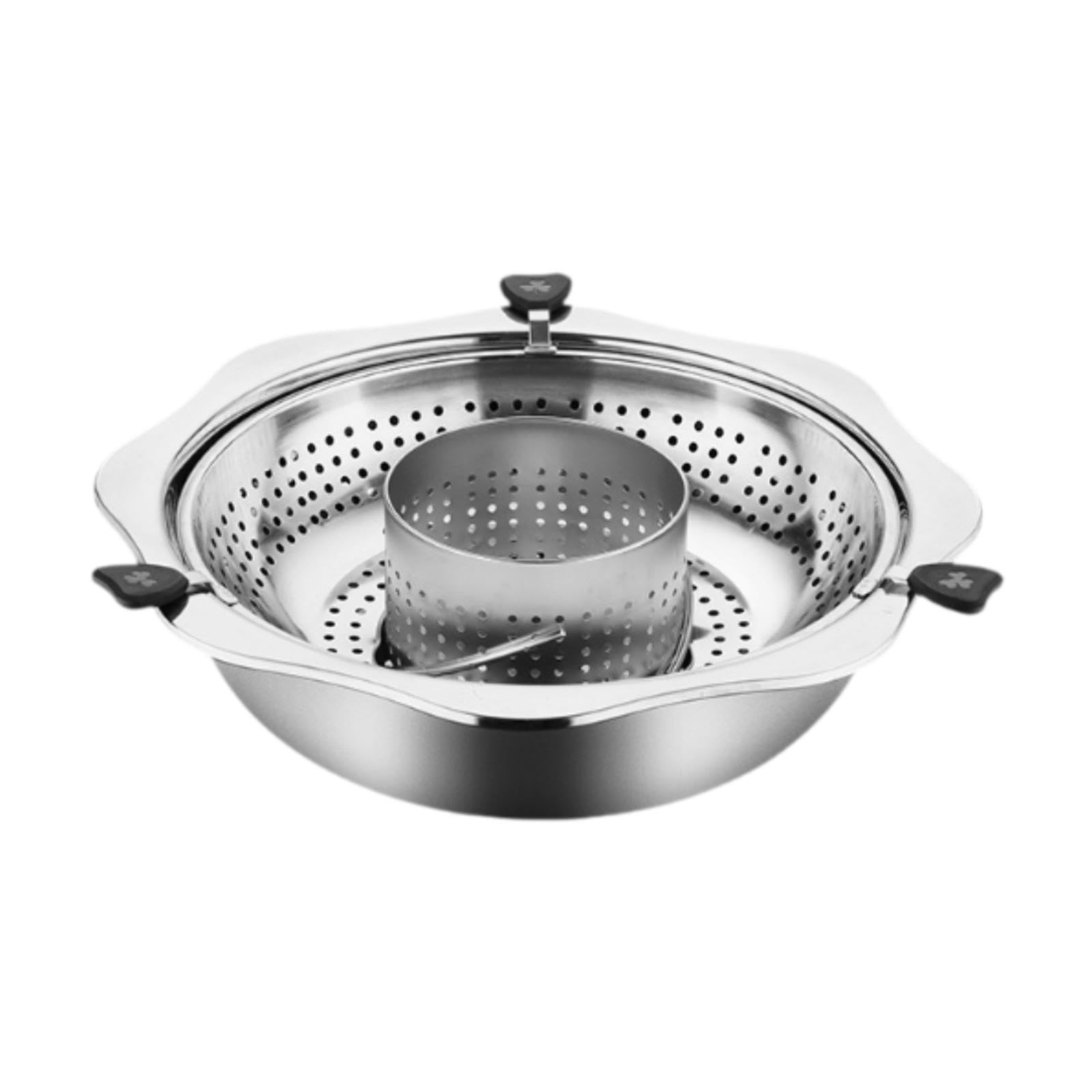 Pentola Lifting Hot Pot in Acciaio Inox con Divisore Pentola Antiaderente Regolabile Padella Separata Multifunzionale Adatta a Cucina Domestica Campeg, con Punzonatura, 34cm